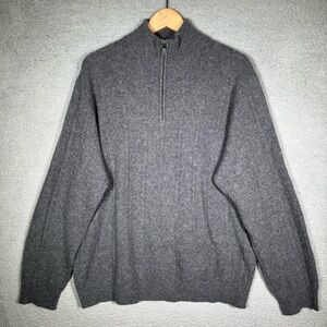 Jos. A Bank 100% Cashmere Quarter Zip Mens Sweater XL
